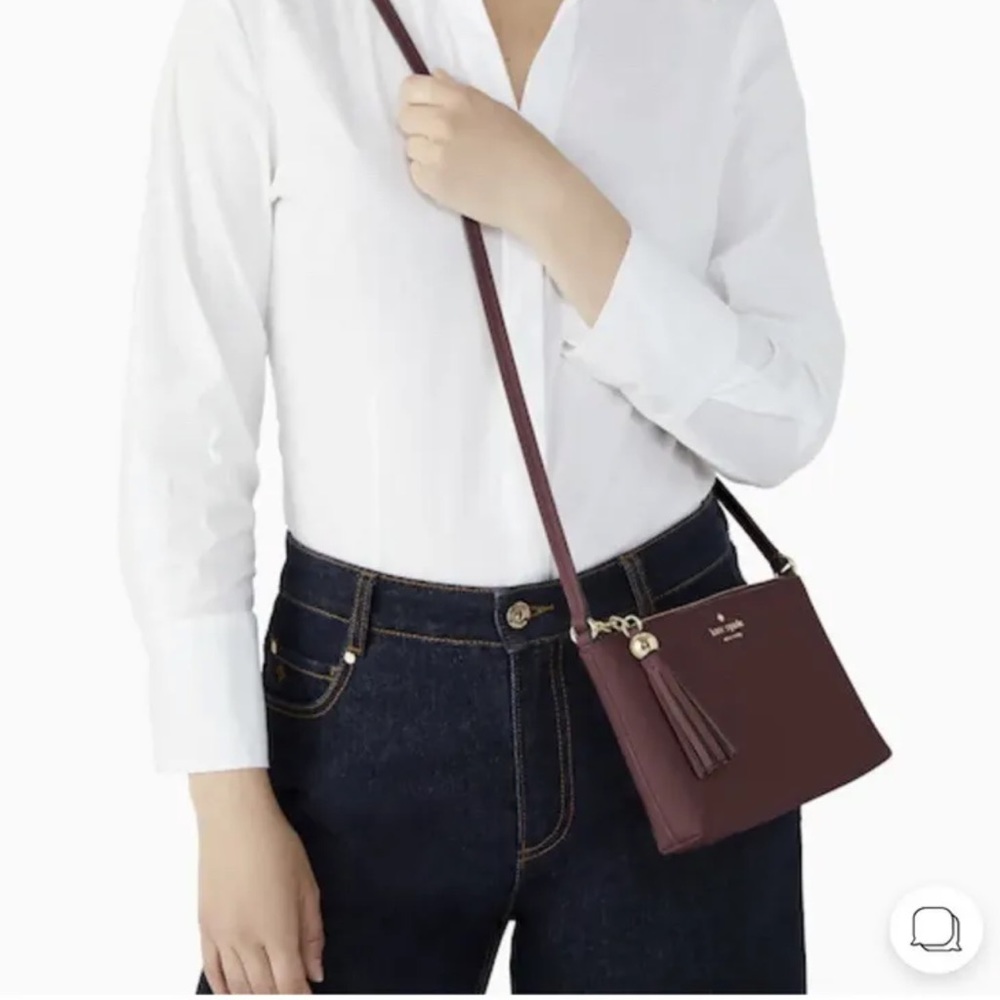 NWT Kate Spade Ivy Street Amy Leather Crossbody In  Cherrywood / merlot